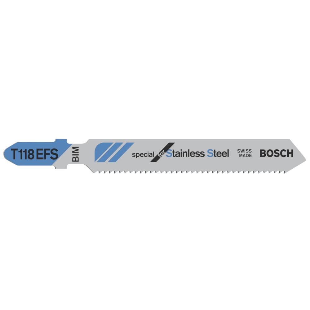 BOSCH JIGSAW BLADE T118EFS  (STAINLESS STEEL) 1.5mm - 4.0mm 5PCS/PACK