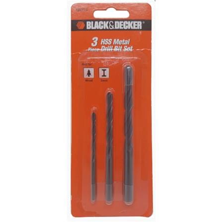 BLACK & DECKER HSS METAL DRILL BIT 3 EACH A8031G-3