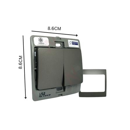 LEGRAND 2GANG 1WAY SWITCH BIG ROCKER DS-283402 DARK SILVER