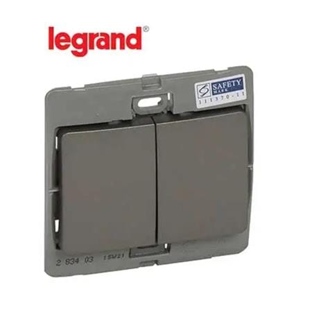LEGRAND 2 GANG 2 WAY BIG ROCKER DARK SILVER (283403)