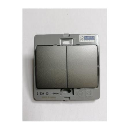 LEGRAND 2 GANG 2 WAY BIG ROCKER DARK SILVER (283403)