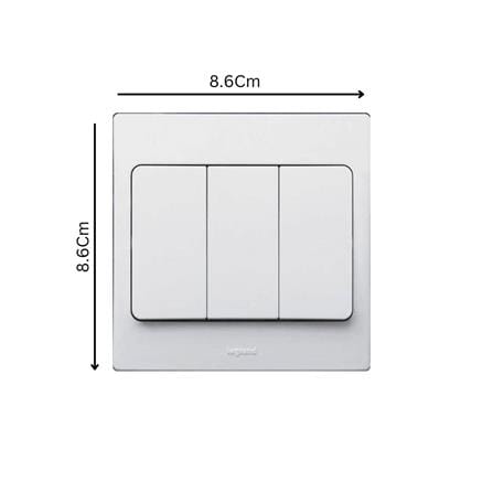LEGRAND 3GANG 1WAY SWITCH BIG ROCKER 281004 WHITE
