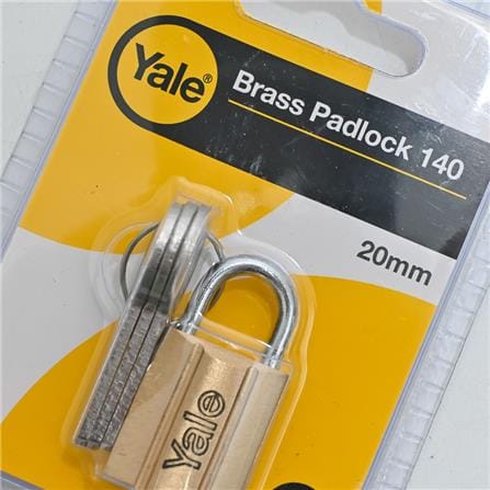 YALE 20MM BRASS PADLOCK V140.20