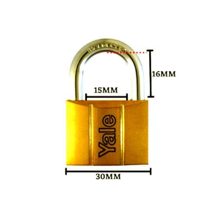 YALE 30MM BRASS PADLOCK V140.30