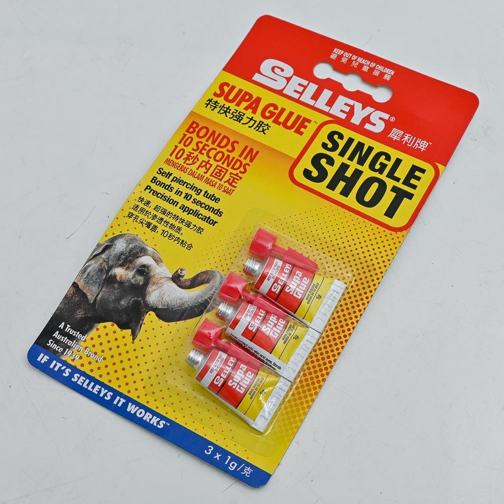 SELLEYS SUPA GLUE SINGLE SHOT SUPER GLUE 3X1G