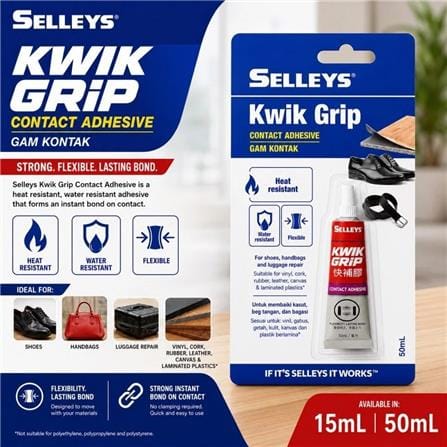 SELLEYS KWIK GRIP CONTACT ADHESIVE 50ML