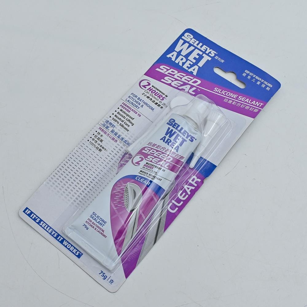 SELLEYS WET AREA SPEED SEAL SILICONE (CLEAR) 75G