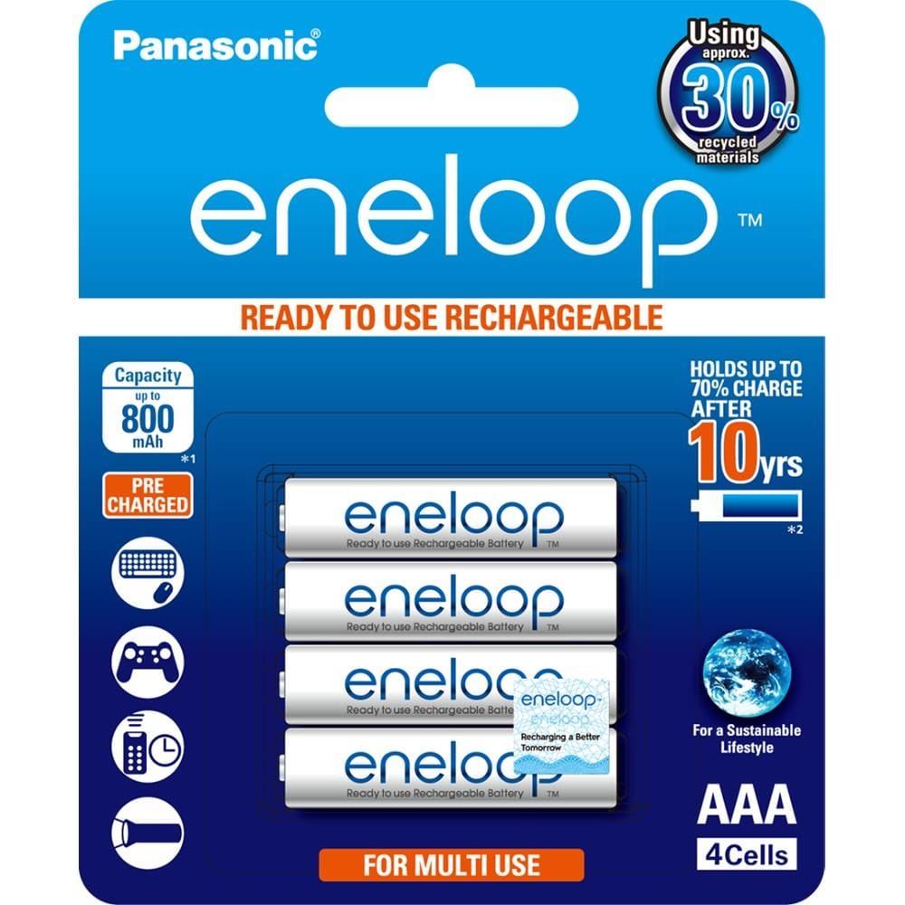 PANASONIC ENELOOP AAA BATTERY 4PCS BK-4MCCE/4BT