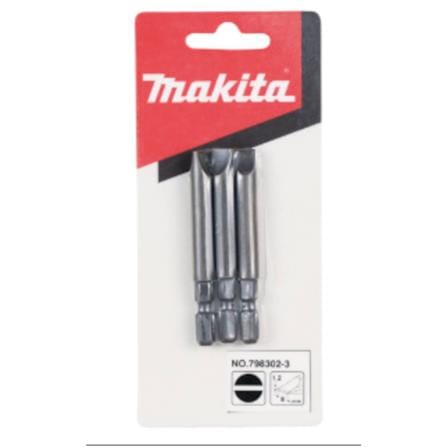 MAKITA SLOTTED SCREWDRIVER BIT 70MM 3PCS 798302-3