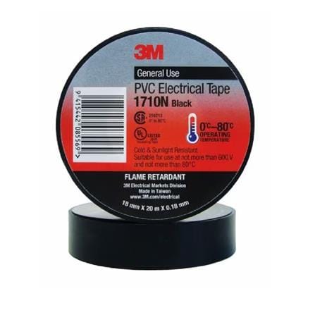 PVC TAPE 2PCS BLACK 3M MASTAR