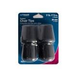 RUBBER CHAIR LEG TIP SOFT TOUCH ROUND 1-1/8IN BLACK 4EA