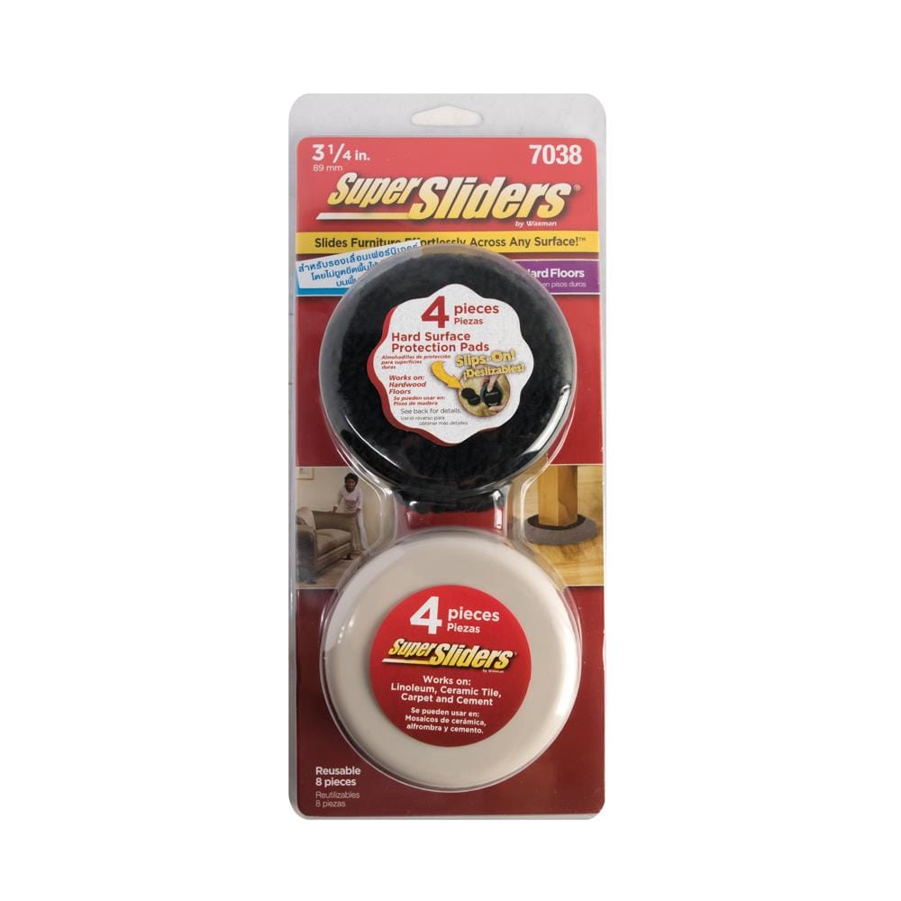 FURNITURE SLIDER WITH PROTECTION PAD SUPER SLIDERS 7038 3.5" 4PCS