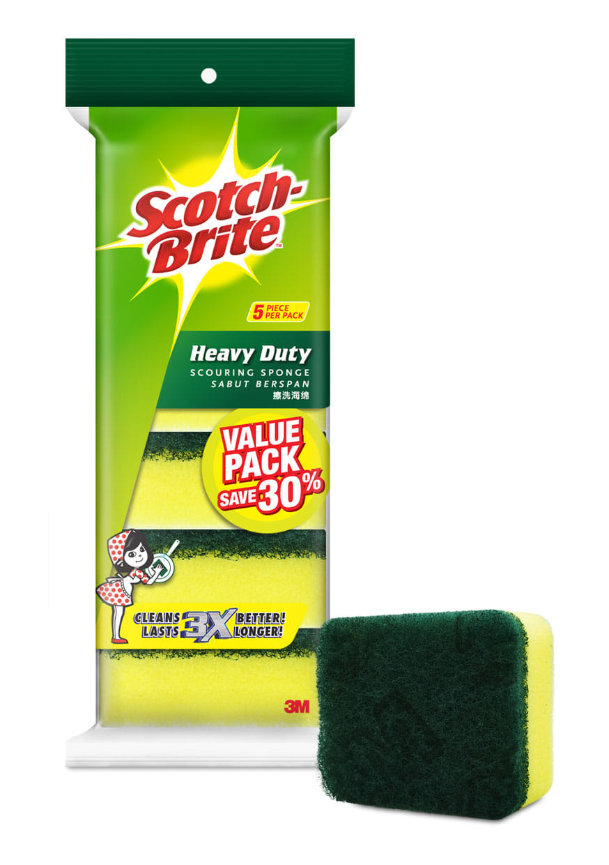 SCOTCH BRITE SCOURING SPONGE 21-5 5PC/PACK