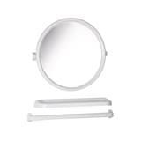 BATH TIME PLASTIC ROUND MIRROR SET 3PCS BM03 WHITE (45X52 CM)