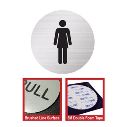 AVIO DESTINATION BOARD ROUND STEEL PLATE SIGN- WOMAN EACH