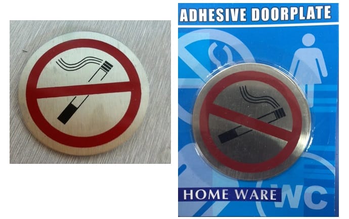 AVIO DESTINATION BOARD ROUND STEEL PLATE SIGN-NO SMOKING