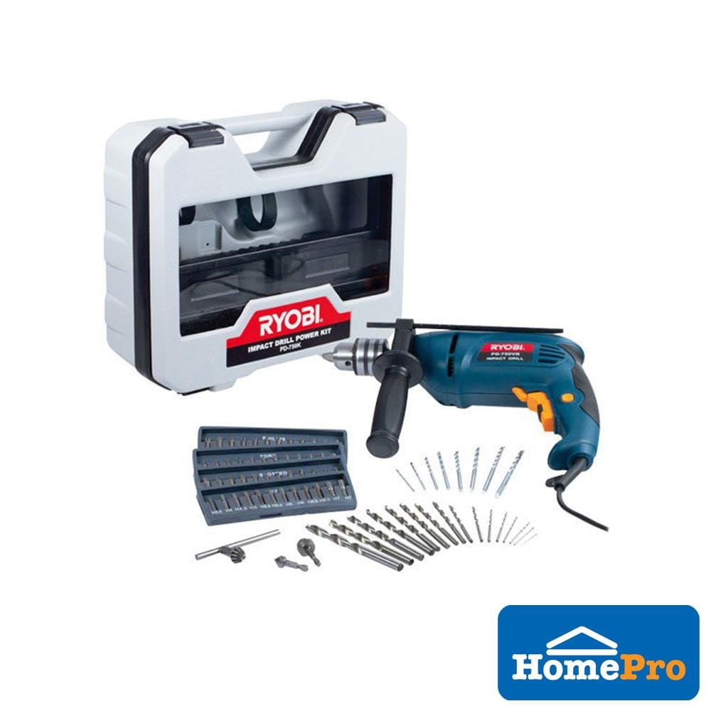 RYOBI IMPACT DRILL KIT PD-750K 13MM