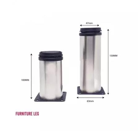 AVIO STAINLESS STEEL ADJUSTABLE FURNITURE LEG PVC GLIDE H100MM D50MM