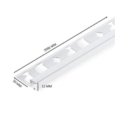 DP CORNER TRIM ALUMINIUM SQUARE 12MM CA122011 SILVER 2M
