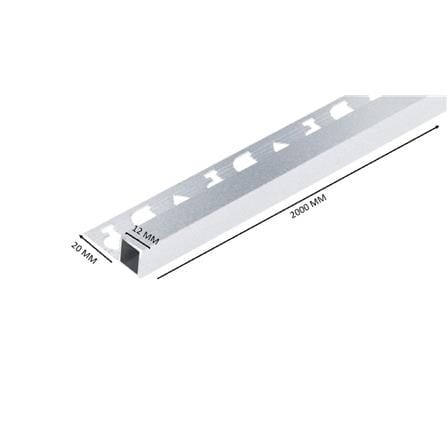 DP CORNER TRIM ALUMINIUM SQUARE CAS122011 SAND SILVER  2M