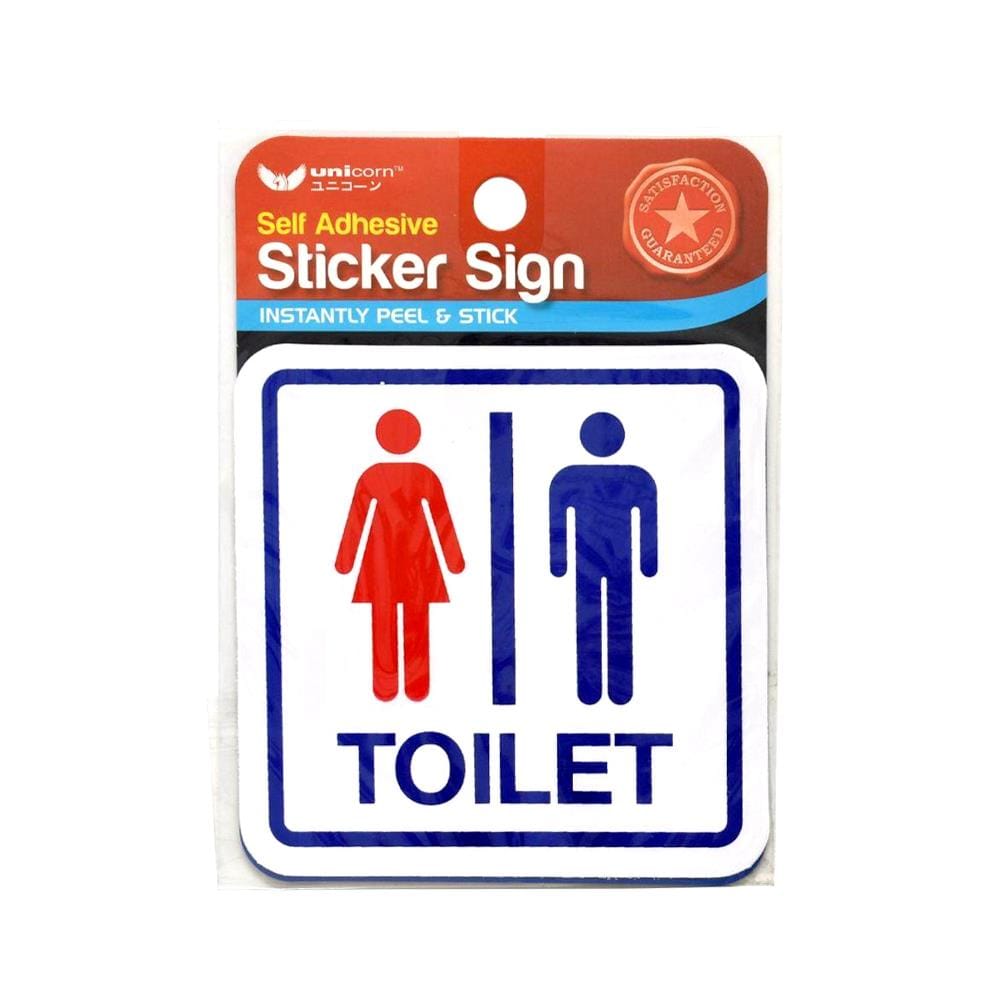 UNICORN SIGNAGE MALE & FAMALE TOILET STICKER EACH