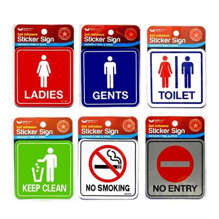 UNICORN SIGNAGE MALE & FAMALE TOILET STICKER EACH