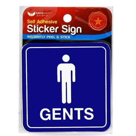 UNICORN SIGNAGE MALE STICKER USS-805 BLUE/WHITE STICKER