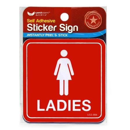 UNICORN SELF ADHESIVE SIGNAGE FEMALE STICKER USS-806 EACH