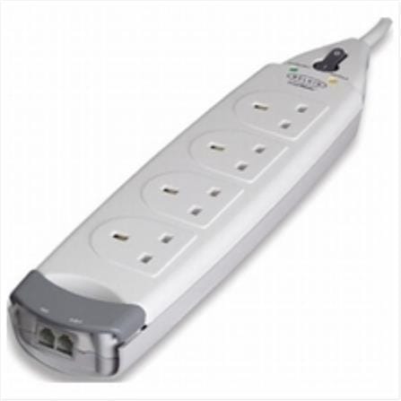 BELKIN TRAILING SOCKET WITH TELEPHONE & SURGE PROTECTOR 4 GANGS F9H410SA