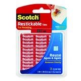 SCOTCH RE-USABLE TABS 1X1IN 18 SQUARES