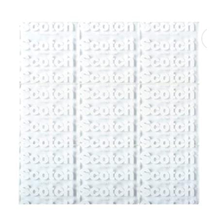 SCOTCH RE-USABLE TABS 1X1IN 18 SQUARES