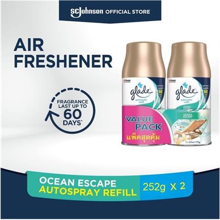 GLADE AUTOMATIC SPRAY REFILLS OCEAN ESCAPE 252G TWIN PACK