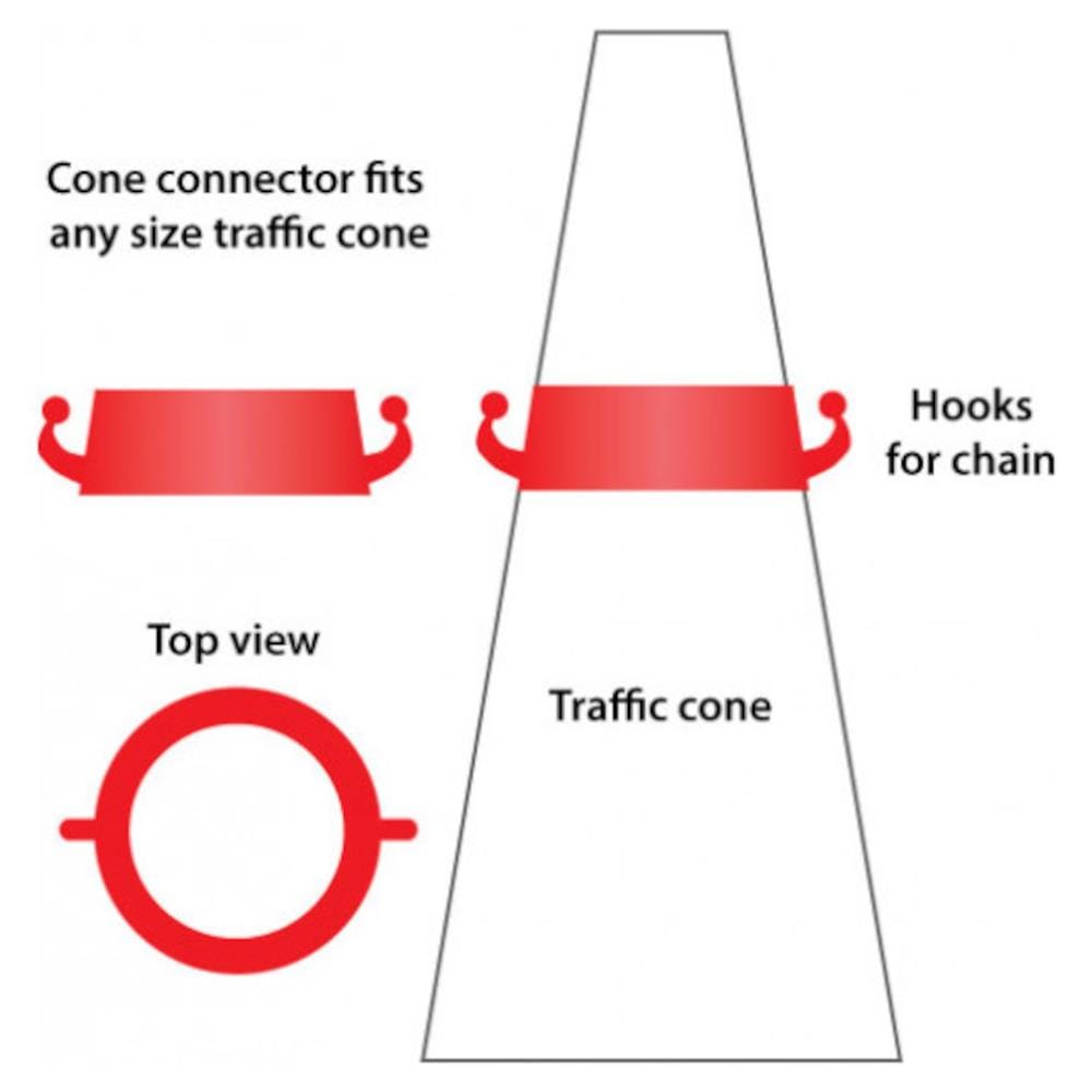 SECA-TRAC TRAFFIC CONE CHAIN CONNECTOR-RED 2PCS