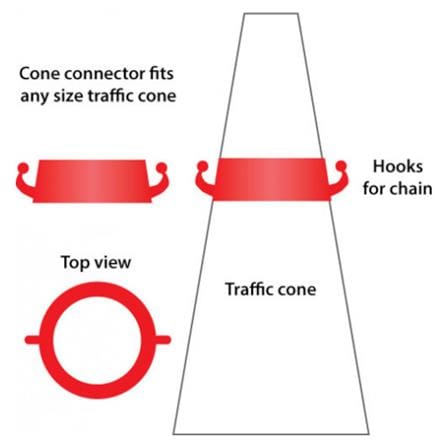 SECA-TRAC TRAFFIC CONE CHAIN CONNECTOR-RED 2PCS