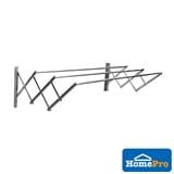 MYHOME CLOTH HANGER RETRACTABLE WALL MOUNT 3 BARS 3 FT MH-RRWM-218S SILVER