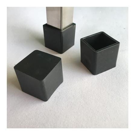 VIO SQUARE FLOOR STOPPER HOLLOW COVER CAP 1-1/2" 4PCS EACH BLACK