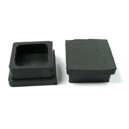 AVIO SQUARE INNER FURNITURE LEG RUBBER TOE CAPS 2" BLACK 4PCS EACH