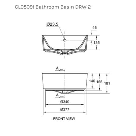 AMERICAN STANDARD ABOVE COUNTER WASHBASIN CL-0509I WHITE