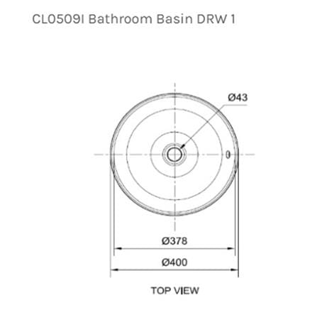 AMERICAN STANDARD ABOVE COUNTER WASHBASIN CL-0509I WHITE