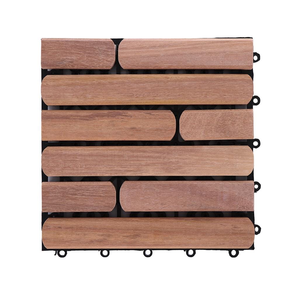 TENG WOODEN FLOOR DECKING SPRING KONNECT 30X30CM BROWN