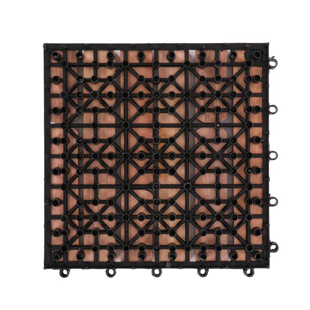 TENG WOODEN FLOOR DECKING SPRING KONNECT 30X30CM BROWN