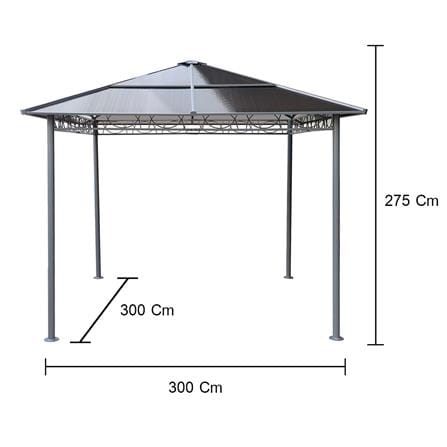 HOMEPRO SPRING TENT POLYCARBONATE W300XD300XH275 CM DARK GRAY