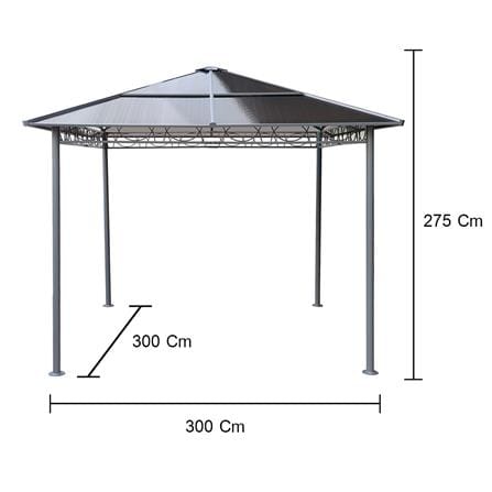 HOMEPRO SPRING TENT POLYCARBONATE W300XD300XH275 CM DARK GRAY