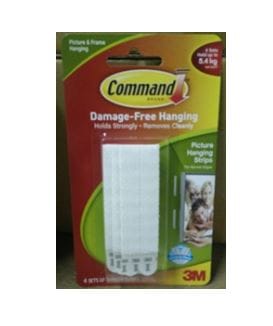 COMMAND PICTURE HANGING STRIP 4PC NARROW 17207