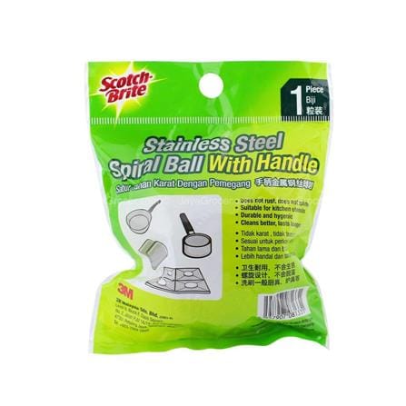 SCOTCH BRITE METALLIC SPIRAL BALL WITH HANDLE 40G
