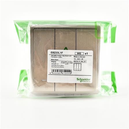 SCHNEIDER PIENO 3GANG 1WAY SWITCH E8233L1F_WG_G11