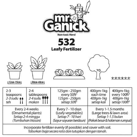 MR GANICK 532 ORG LEAFY FERTILIZER 1KG