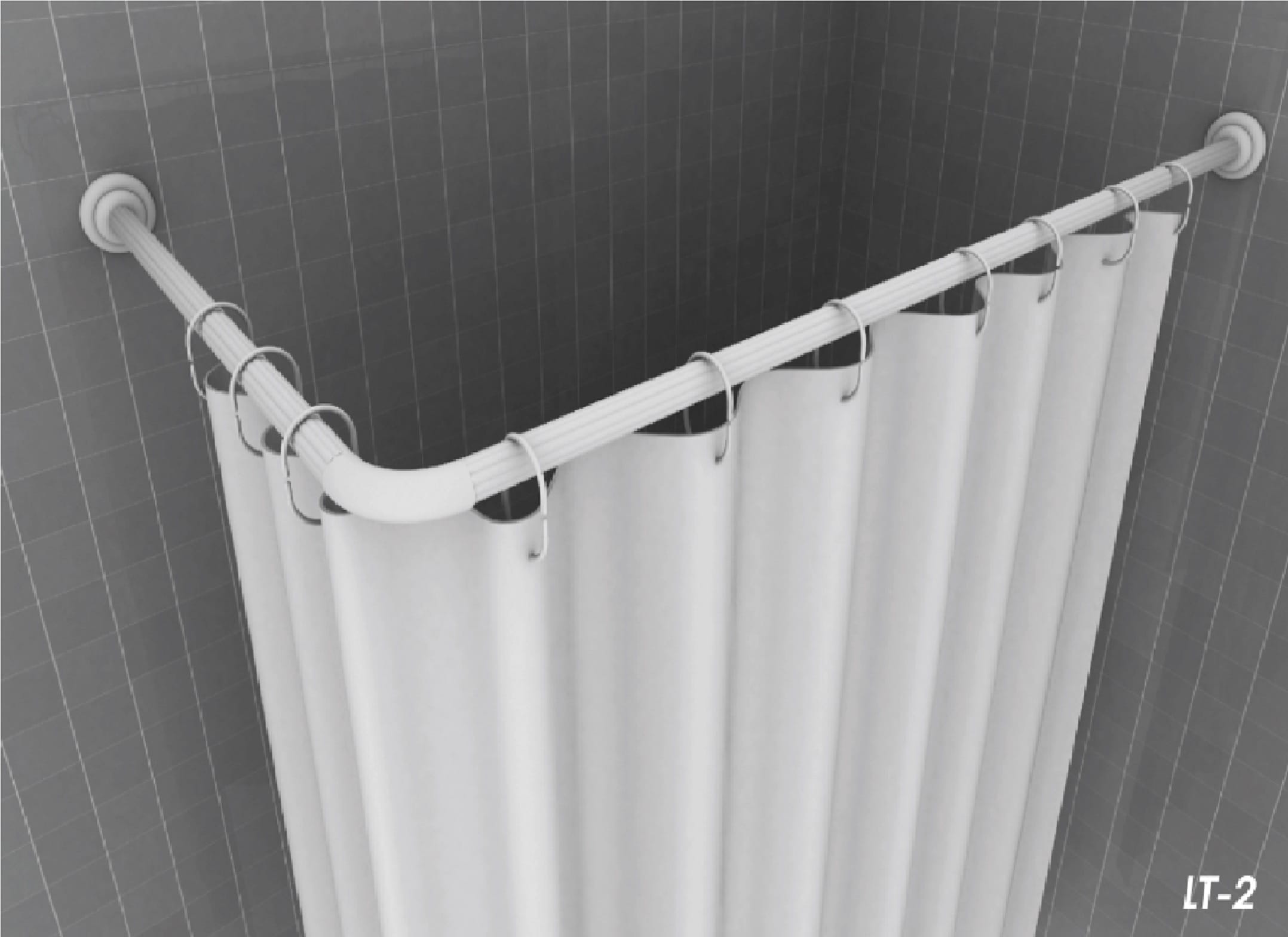 SHOWER CURTAIN ROD WSP 2IN1 LT2 80X80CM