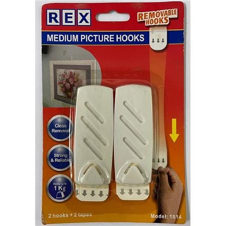 REX MEDIUM PICTURE REMOVABLE HOOK 1814 WHITE