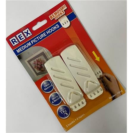 REX MEDIUM PICTURE REMOVABLE HOOK 1814 WHITE